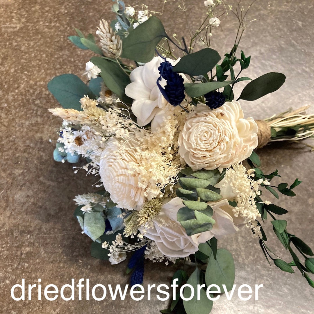 Small Wedding Bouquet, Soft Green Bouquet, Preserved Eucalyptus, Dusty –  Love Crafted Decor