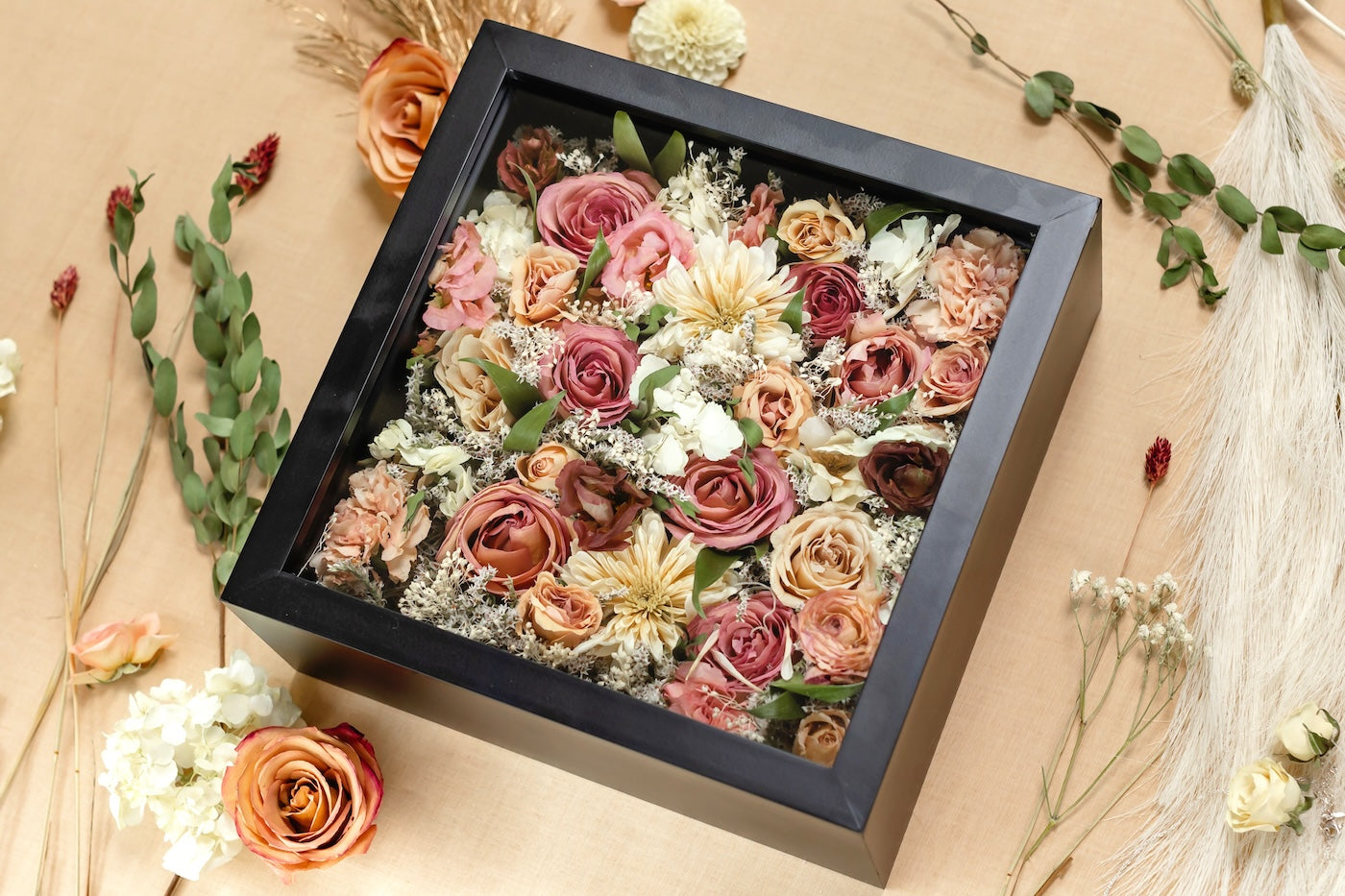 Black 10" x 10" Filled Shadow Box