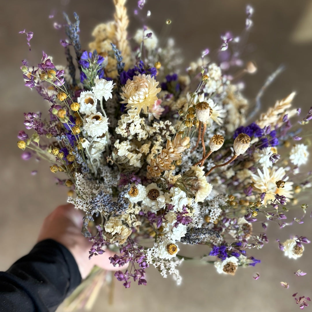 flower bouquet lavender Purple & Lavender Wildflower Wedding Bouquet