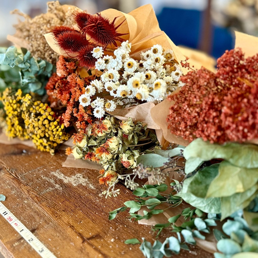 yellow orange green bulk dried flowers