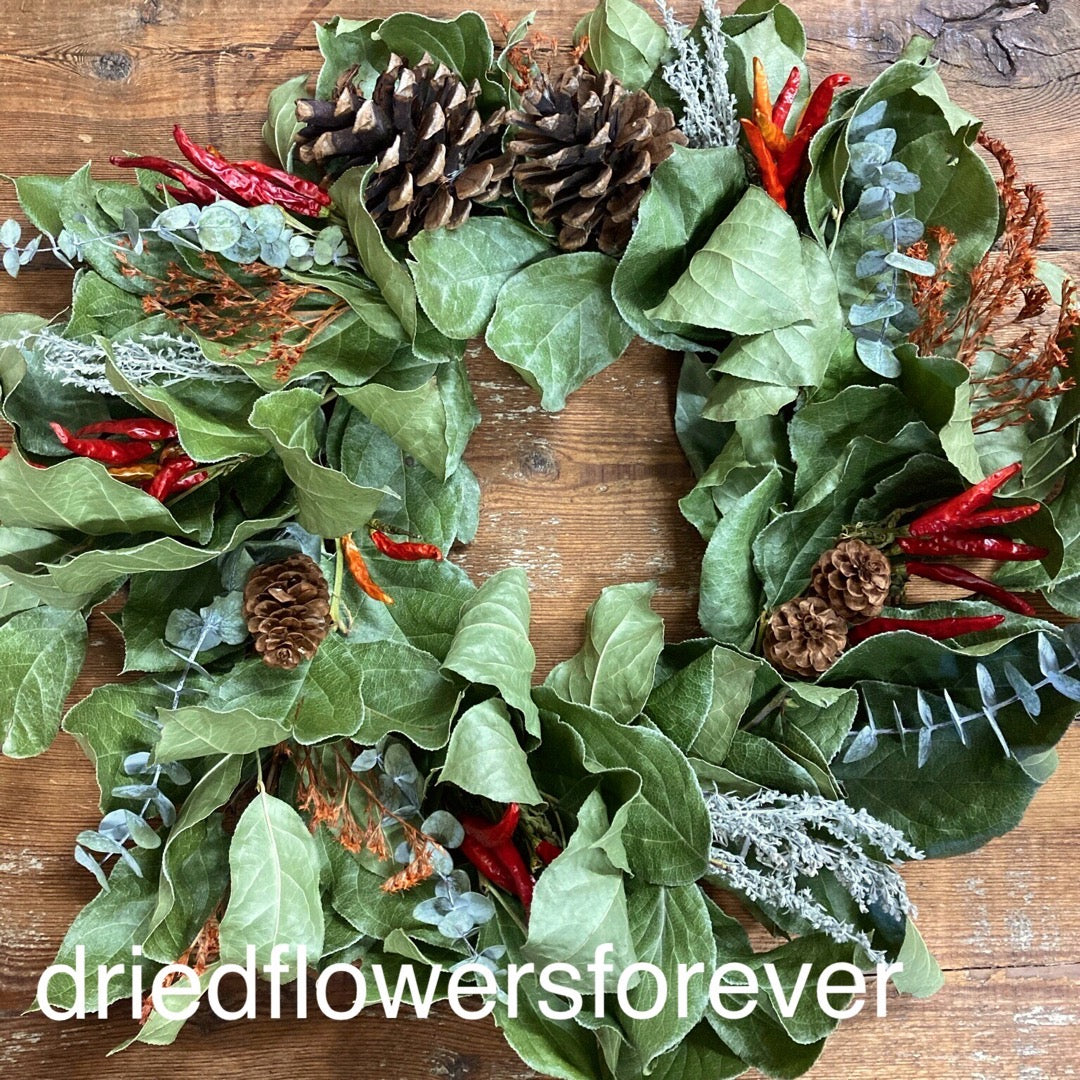 Chili Pepper & Lemon Leaf Wreath