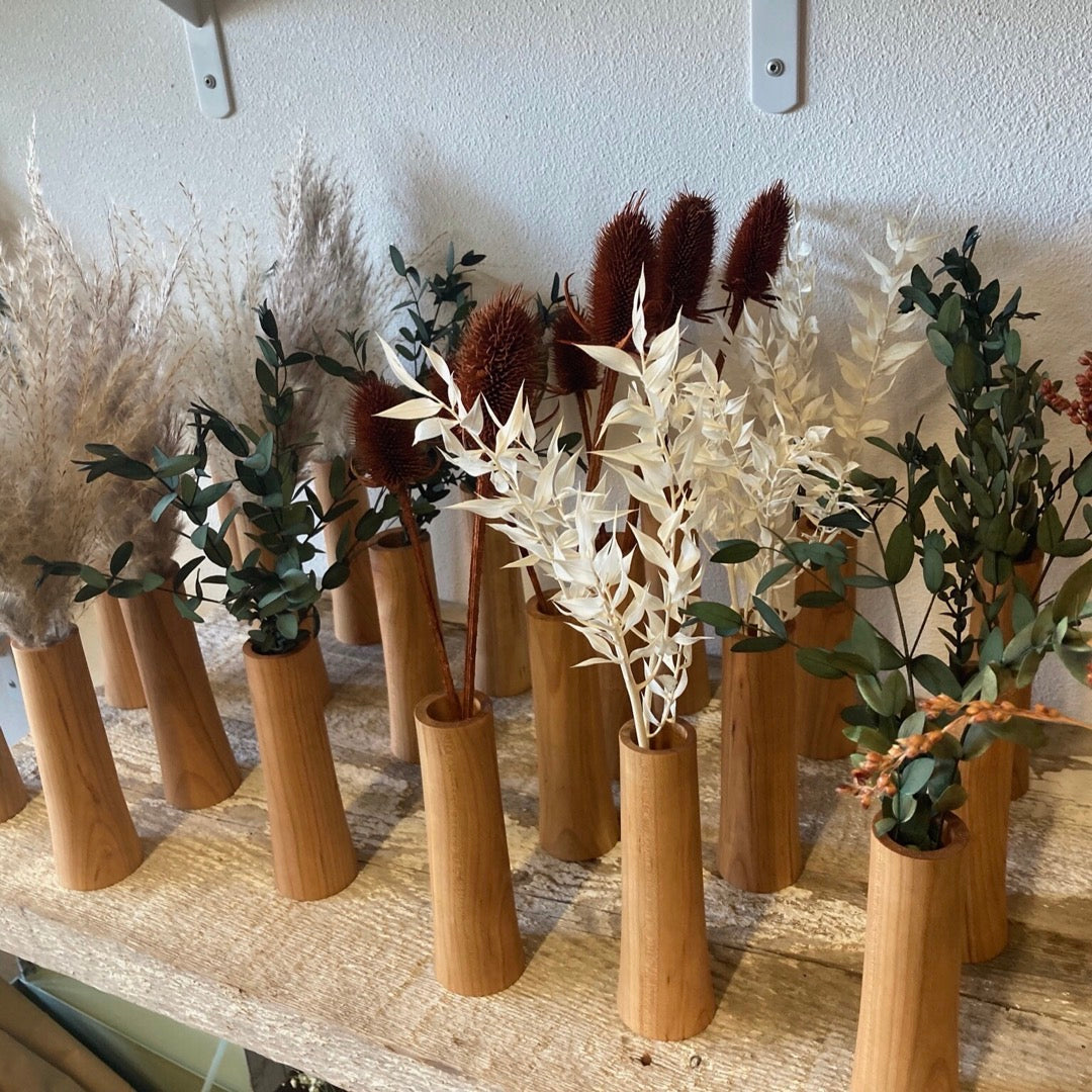 bud vase preserved eucalyptus bleached cuscus