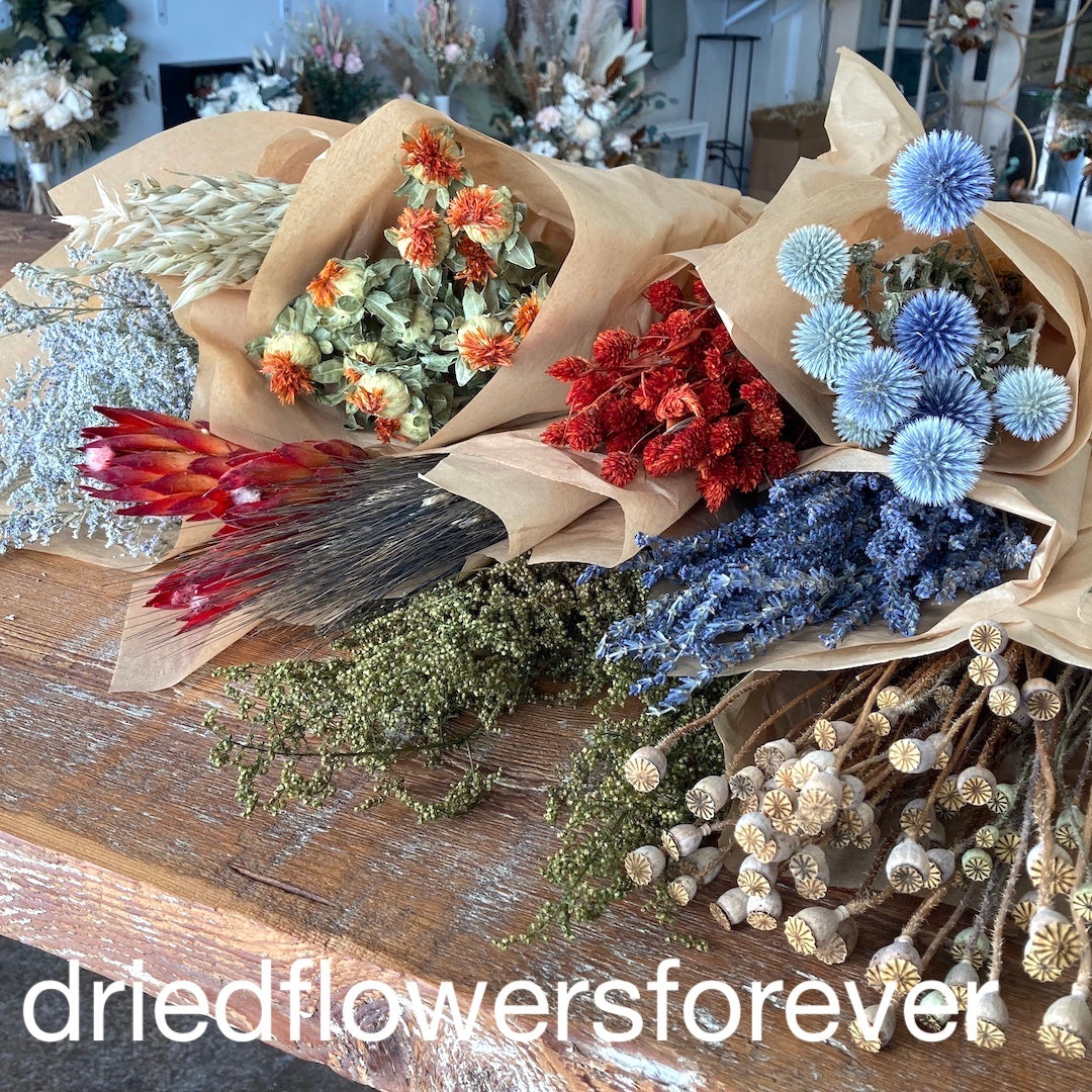 bulk autumn dried flowers blue diy orange lavender