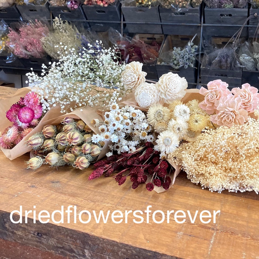 diy bulk dried flowers pink white burgundy