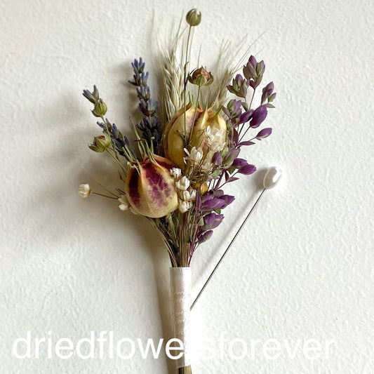Purple Herb & Lavender Boutonniere