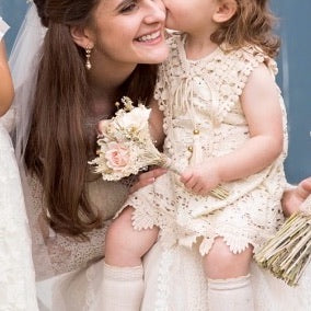 peach pink vintage dried flower wand