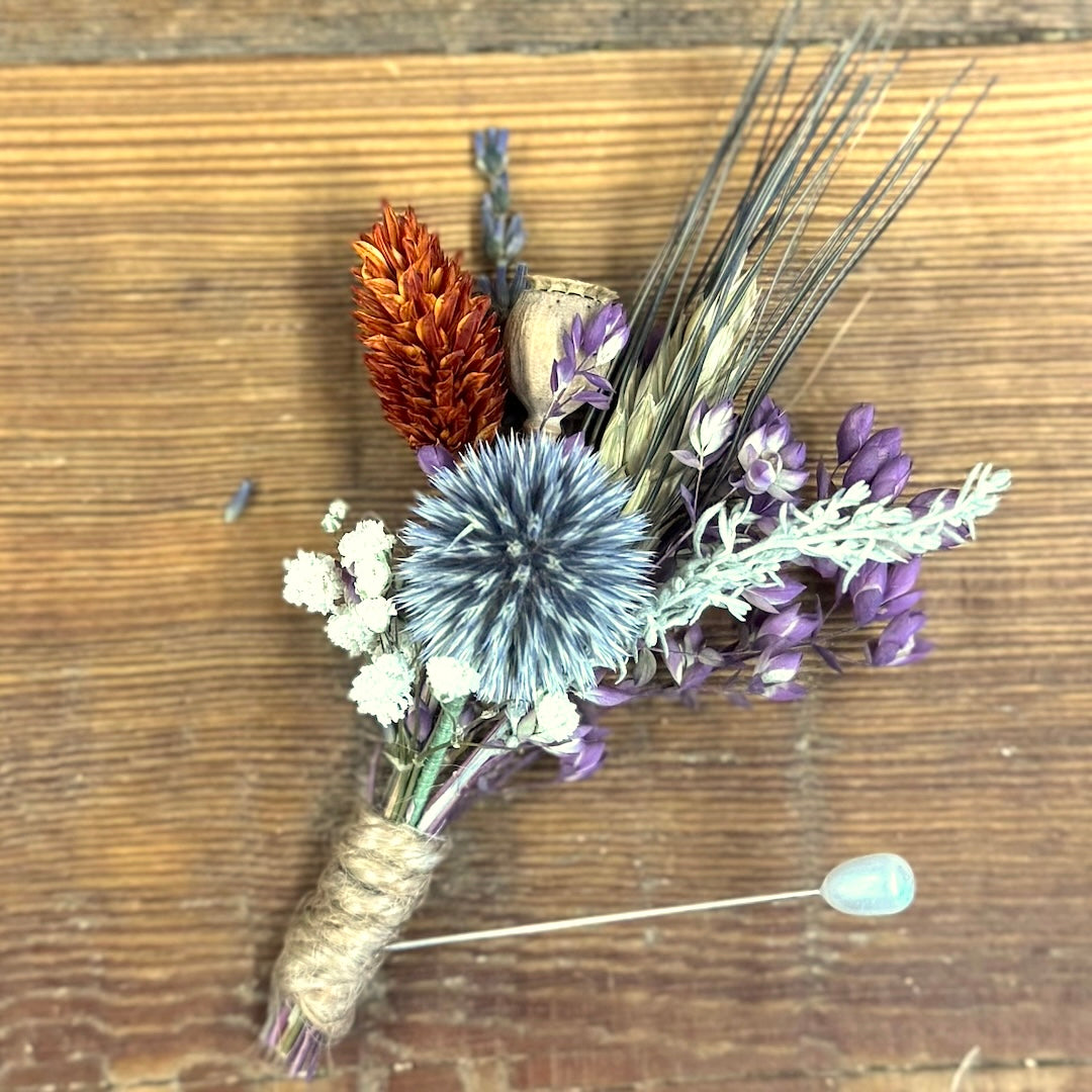 autumn boutonniere wedding dried flowers forever