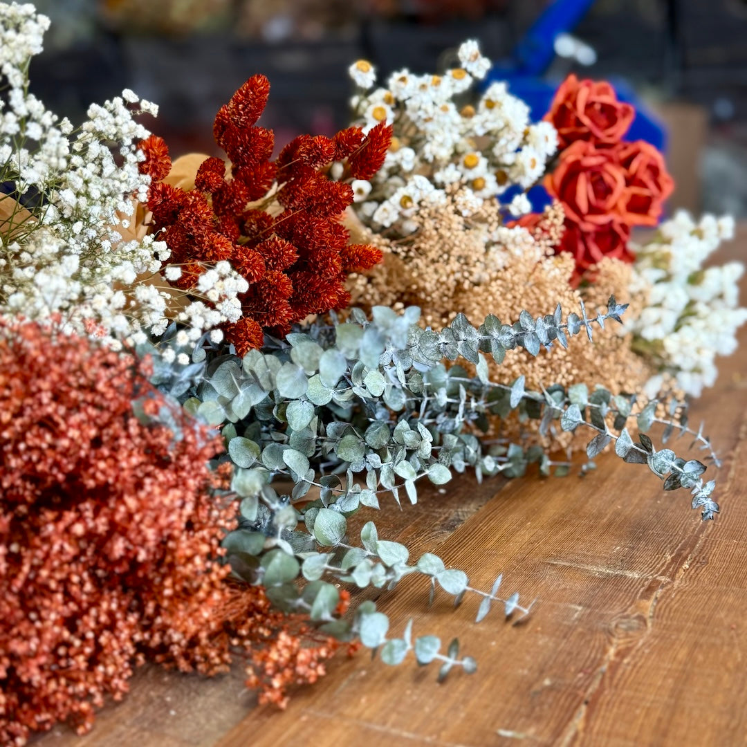 bulk orange dried flowers wedding diy burnt orange forever
