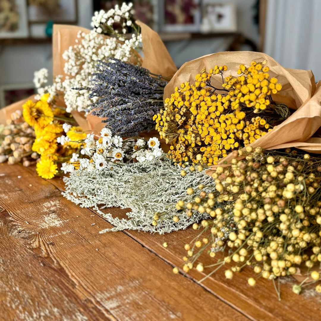 bulk diy yellow flowers dried florever lavender blue
