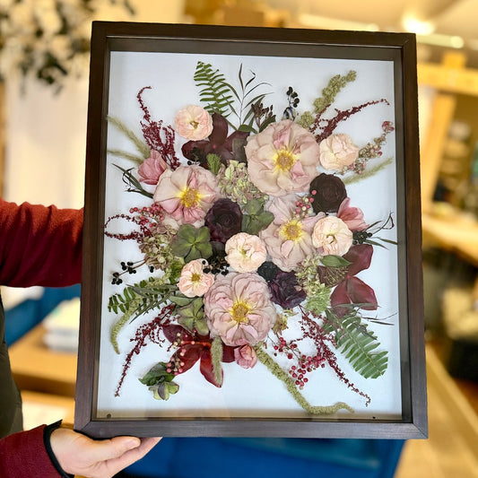 flower preservation dried 16x20 wood shadow box wedding bouquet keepsake forever