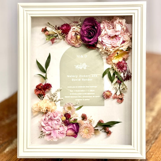 flower preservation shadow box wedding bouquet