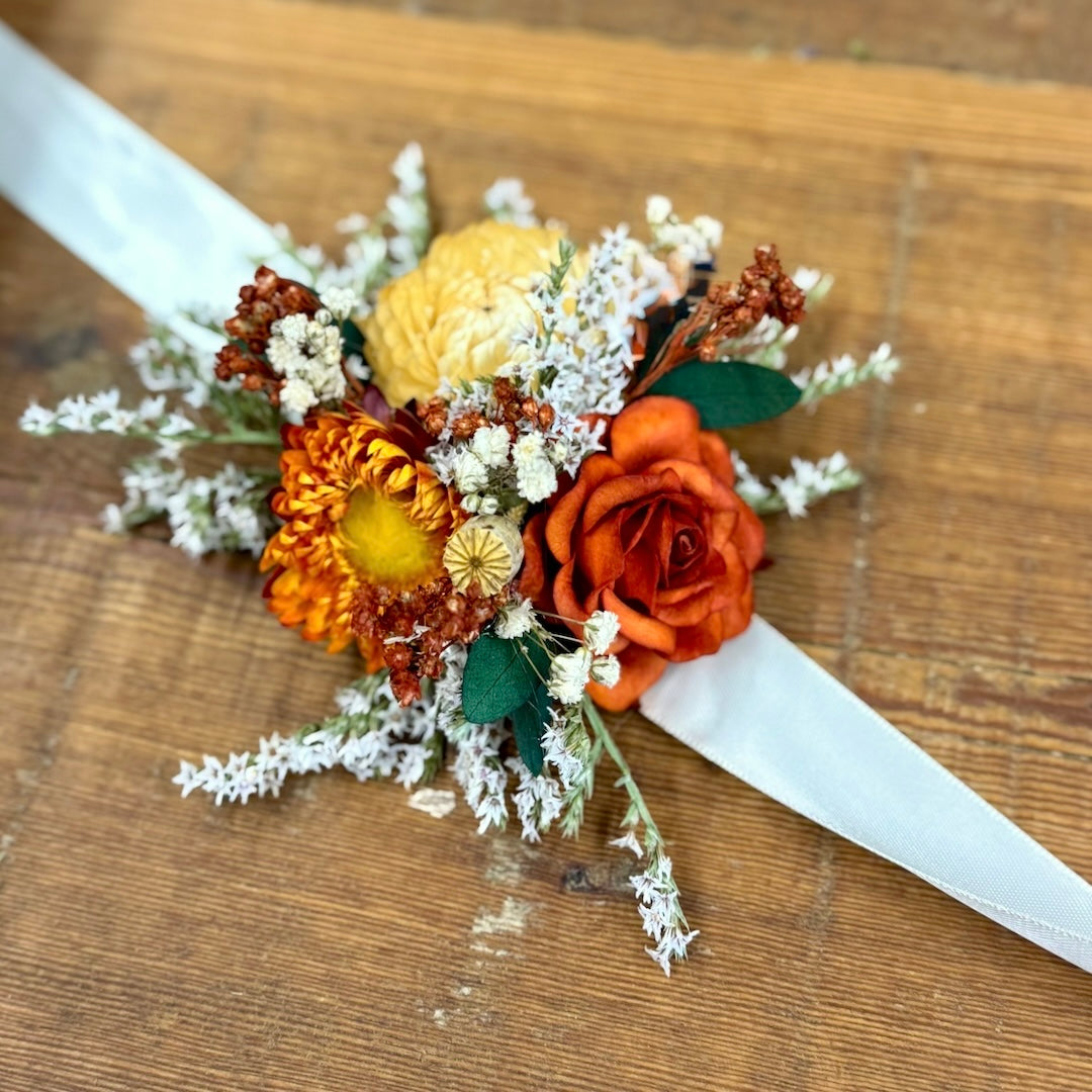 orange-dried-flower-weddig-corsage-flowers-forever