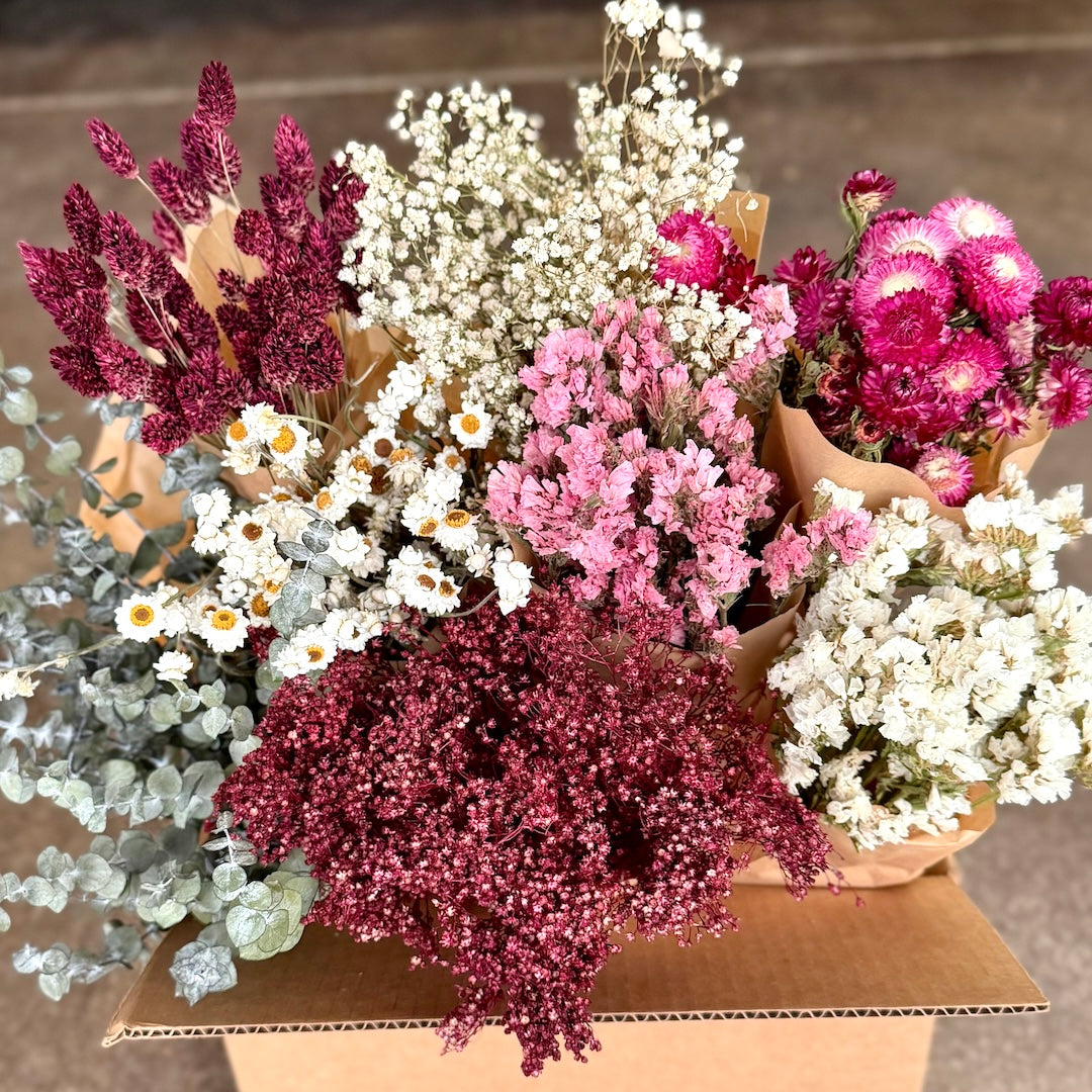 pink burgundy bulk dried flowers diy wedding forever