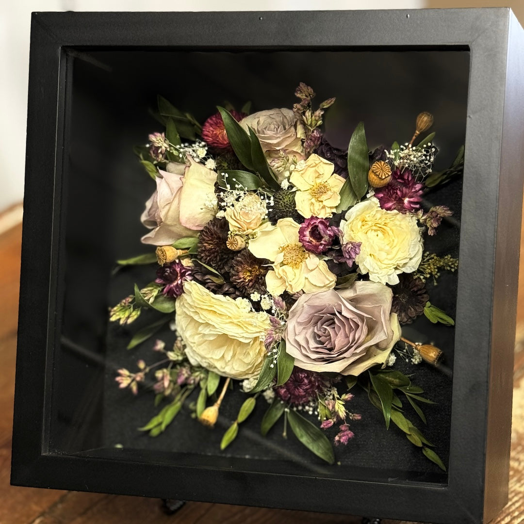 wedding flower preservation shadow box