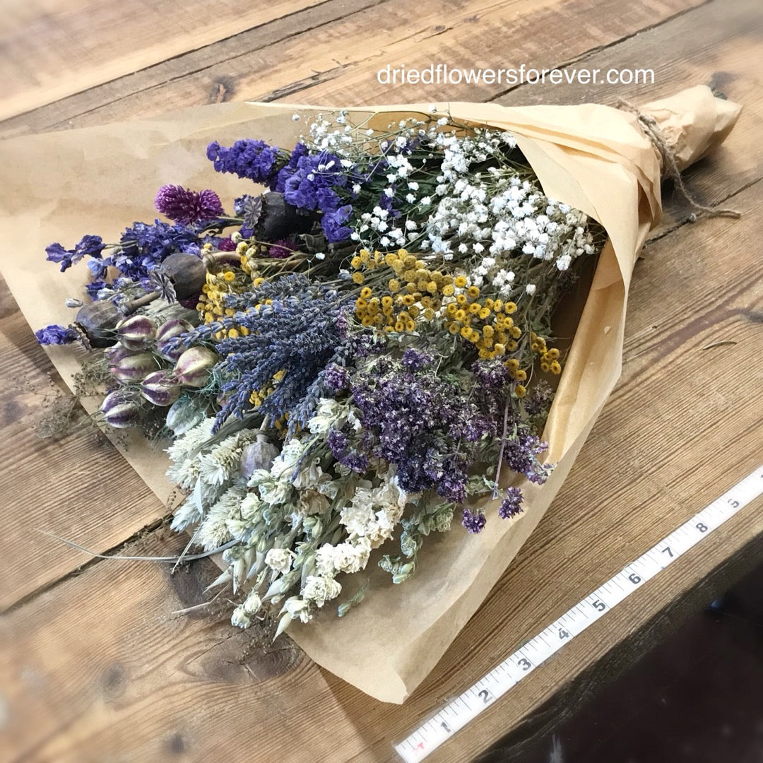 Dried flowers purple lavender DIY bouquet