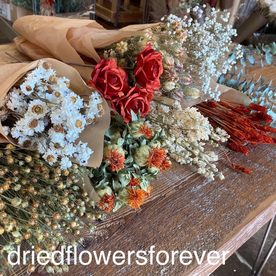 bulk diy flowers orange burnt rust vintage dried flowers
