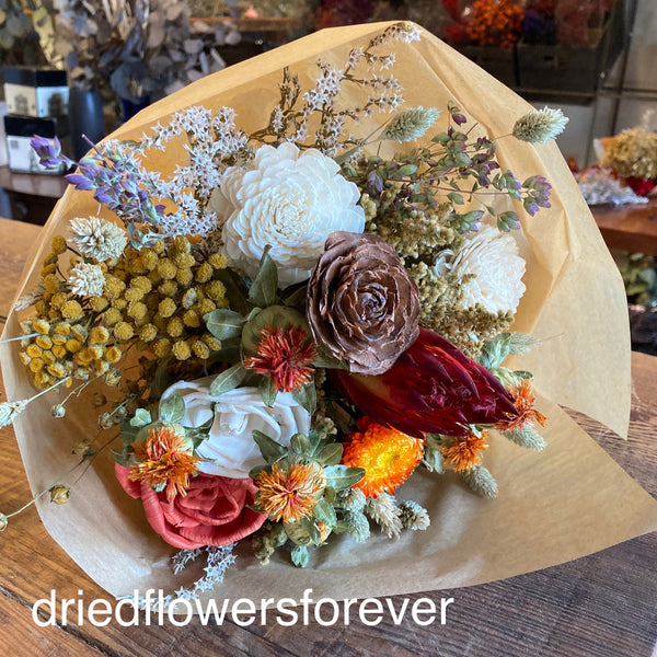 Orange Dried Flower Bouquet Dried Flowers Forever