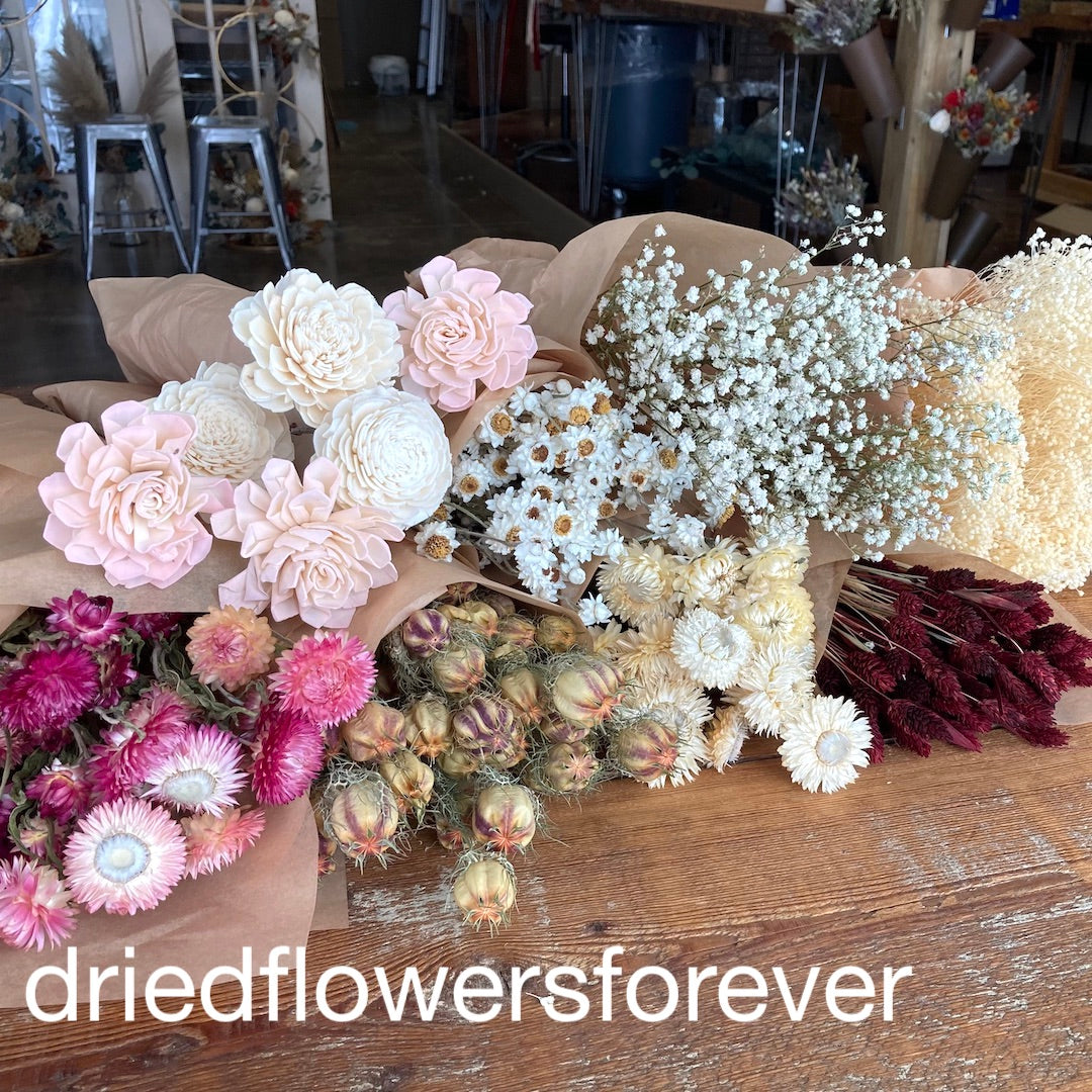 Pink Blush Burgundy Bulk DIY Dried Flowers - Dried Flowers Forever