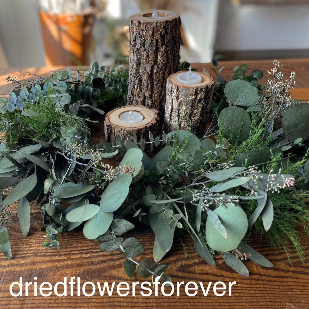 preserved eucalyptus wreath greenery centerpiece
